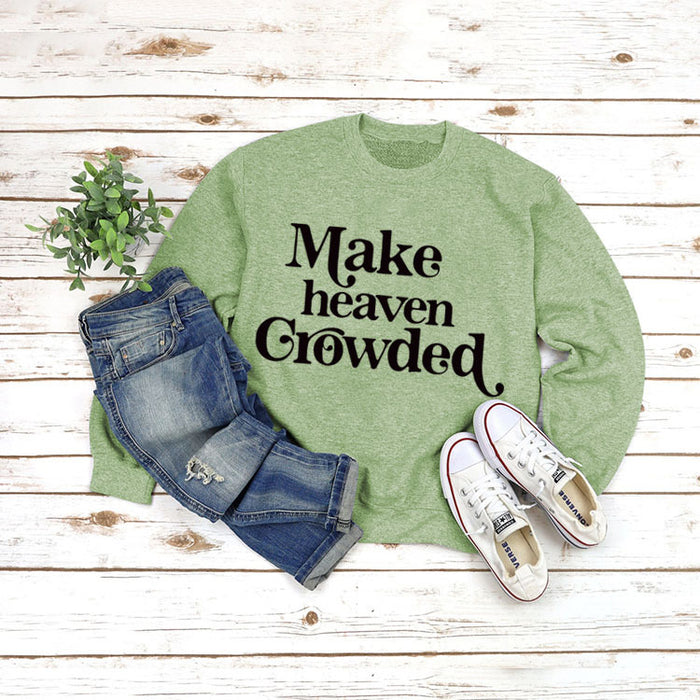 Olive green sweater (black font) / S