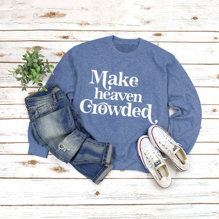 Blue sweater (white font) / S