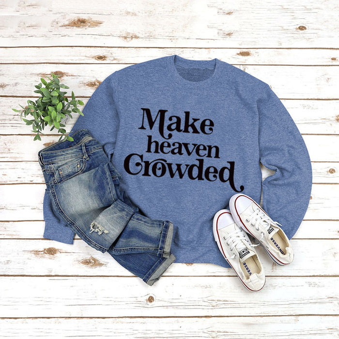 Blue sweater (black font) / S