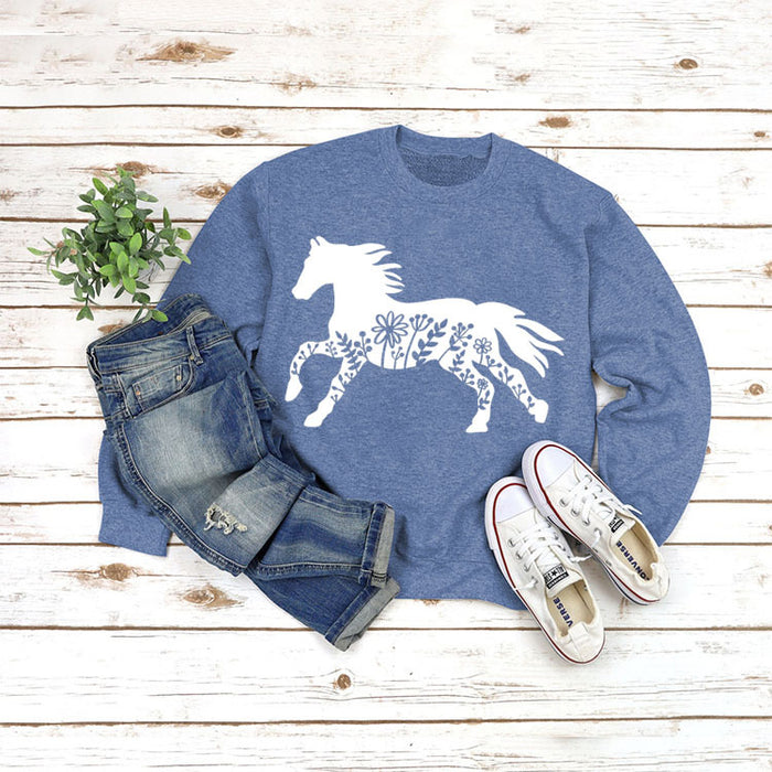 Blue sweater (white font) / S