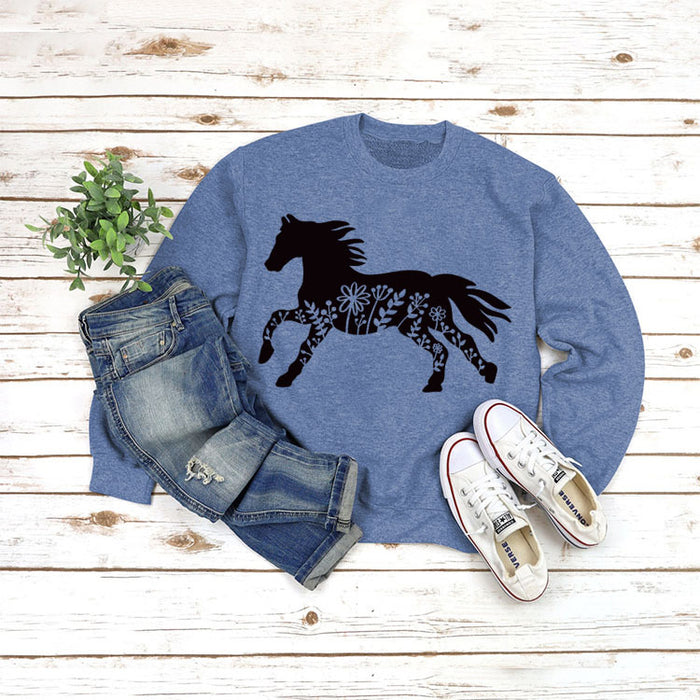 Blue sweater (black font) / S