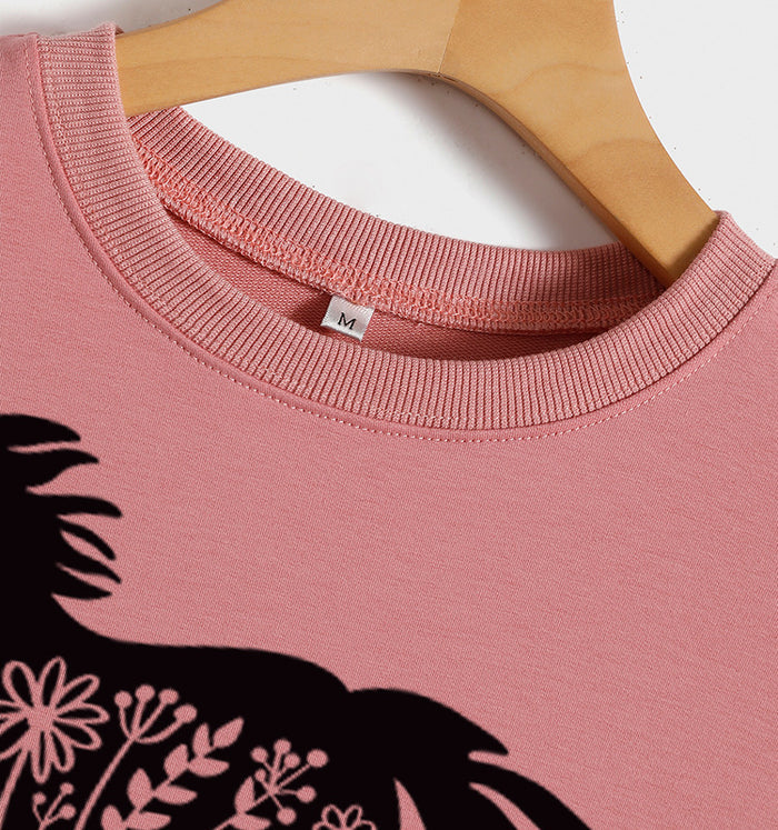 Round Neck Shirt Long Sleeve Printing Sweater
