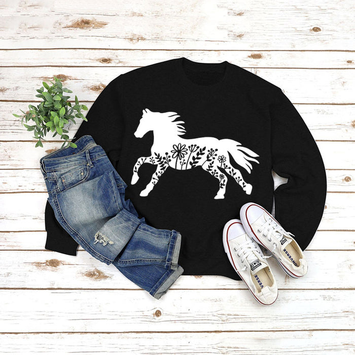 Round Neck Shirt Long Sleeve Printing Sweater