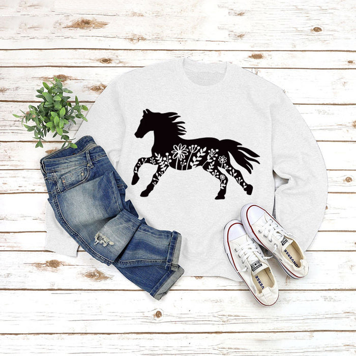 Round Neck Shirt Long Sleeve Printing Sweater