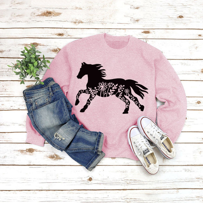 Round Neck Shirt Long Sleeve Printing Sweater