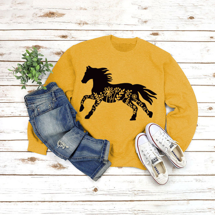 Round Neck Shirt Long Sleeve Printing Sweater