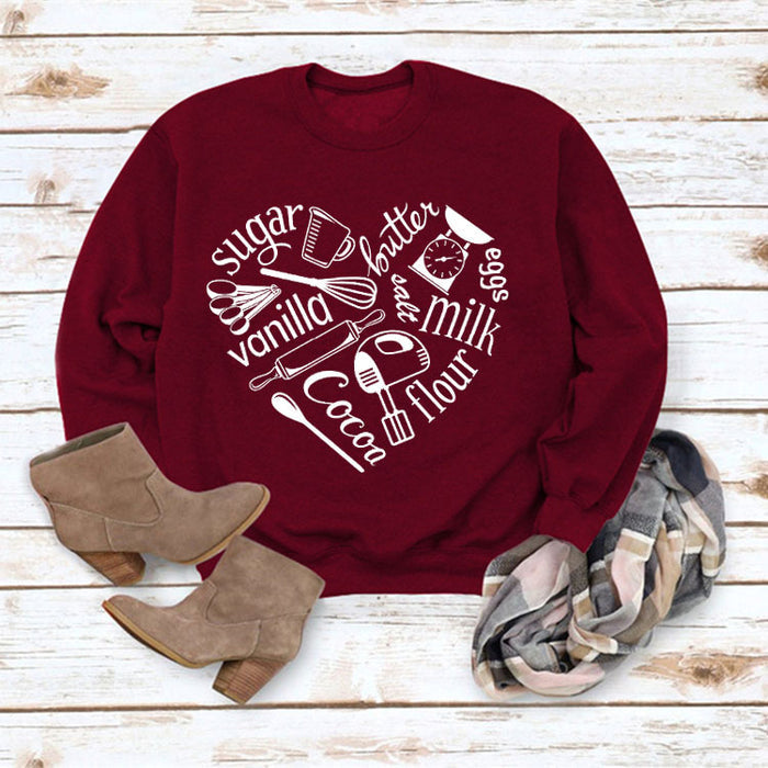Wine red sweater (white font) / S