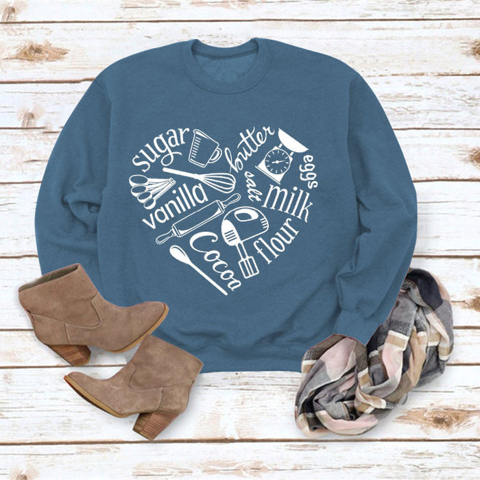 Blue sweater (white font) / S
