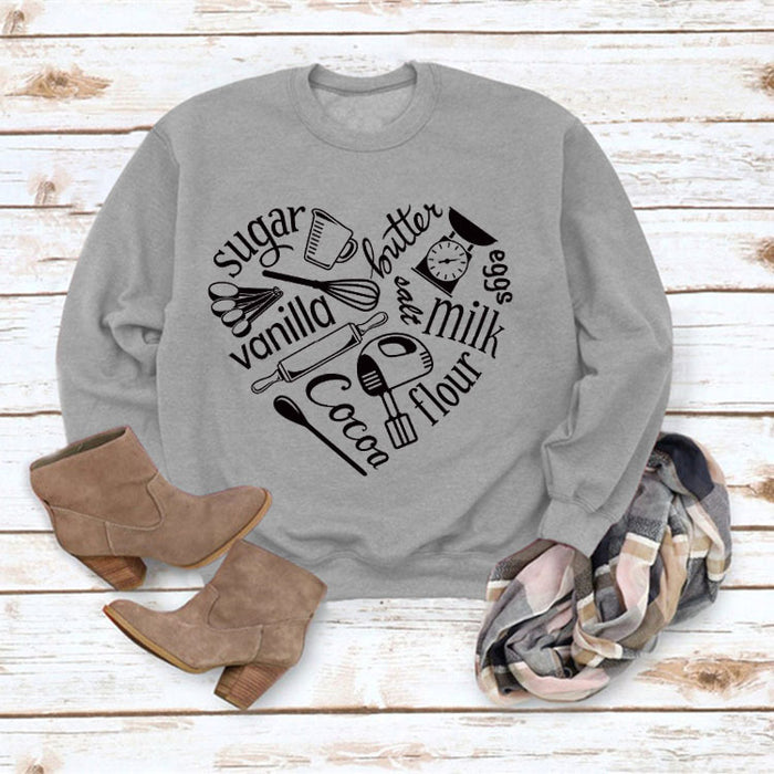 Grey sweater (black font) / S