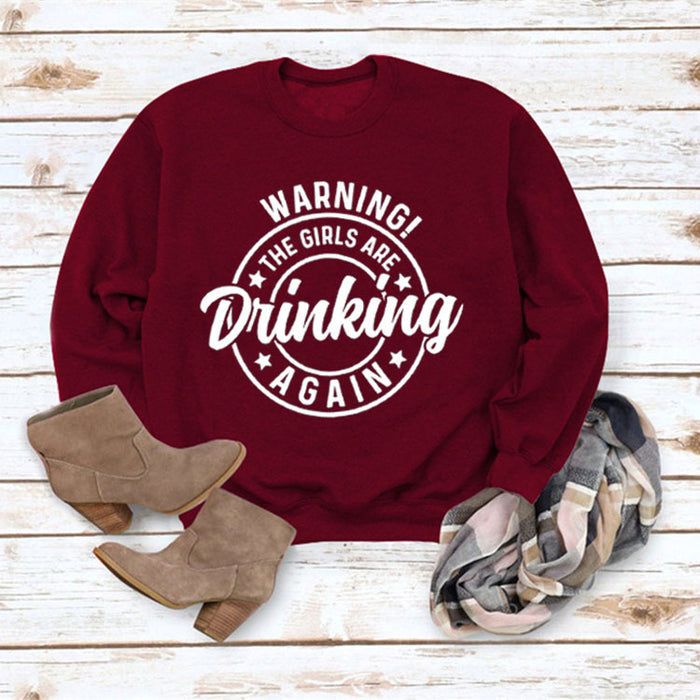 Wine red sweater (white font) / S