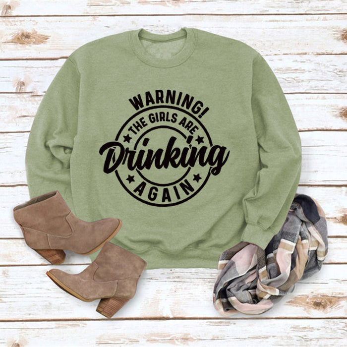 Olive green sweater (black font) / S