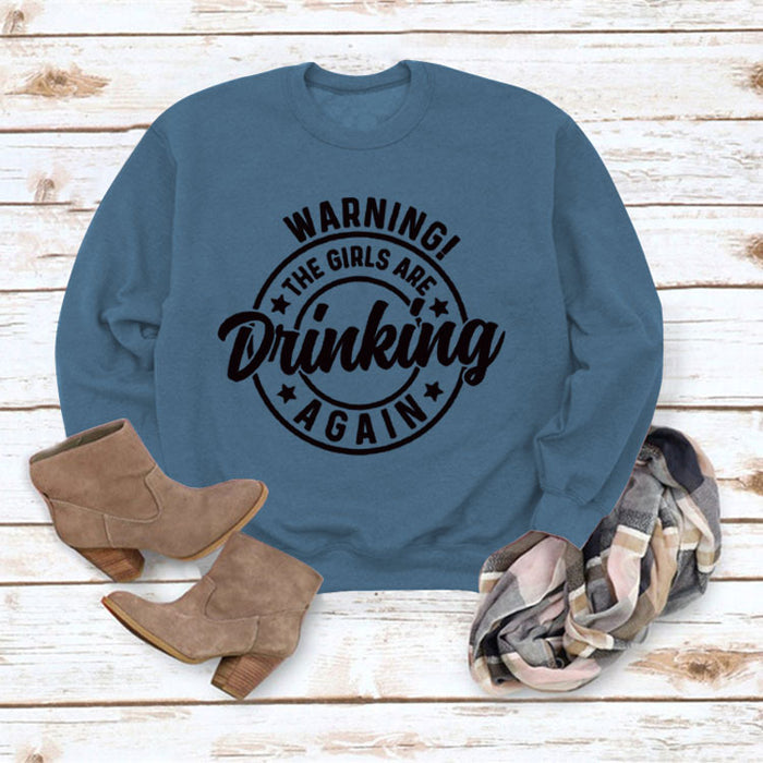 Blue sweater (black font) / S