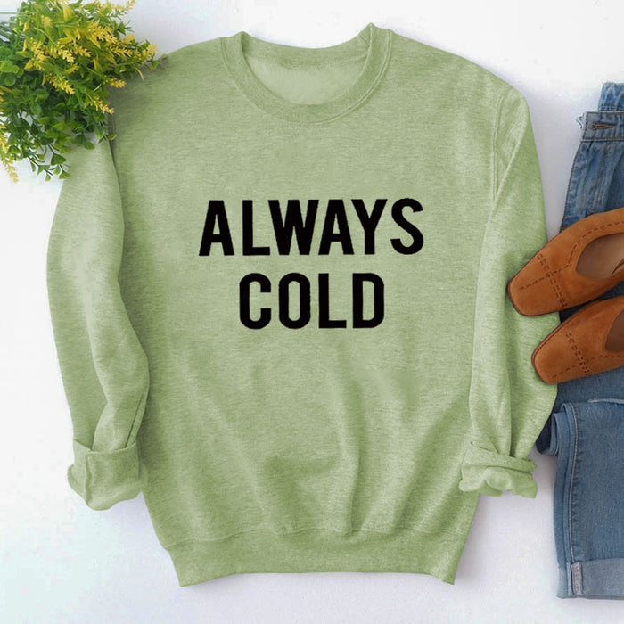 Olive green sweater (black font) / S
