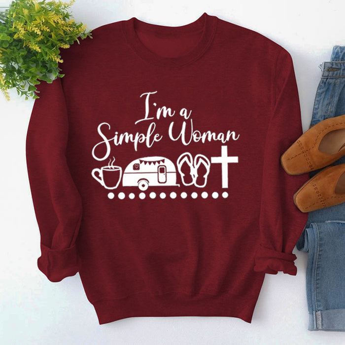 Red wine sweater (white font) / S