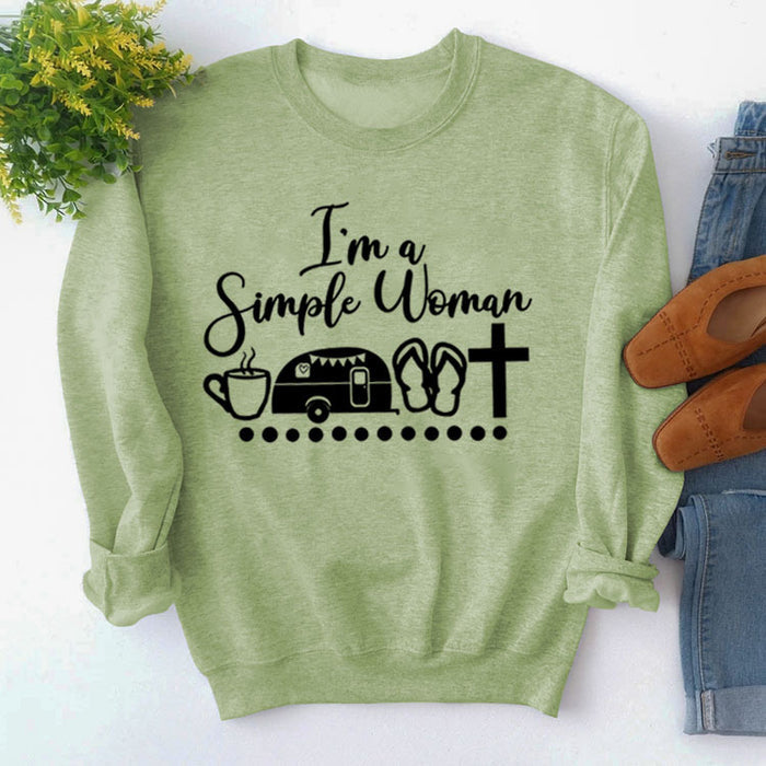 Olive green sweater (black font) / S