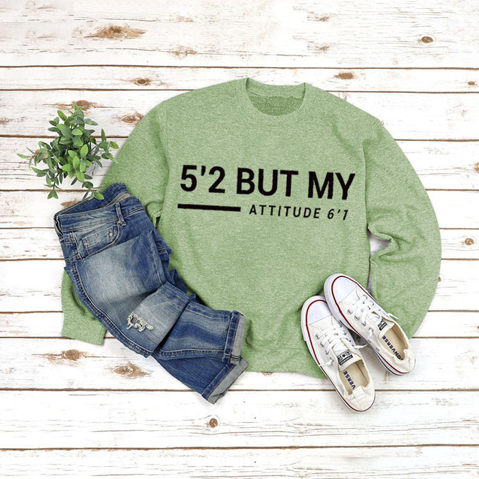 Olive green sweater (black font) / S