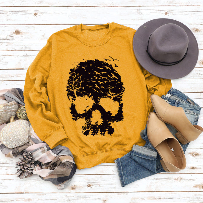 Round Neck Tops Long Sleeve Print Loose Letter Splicing Sweatshirt