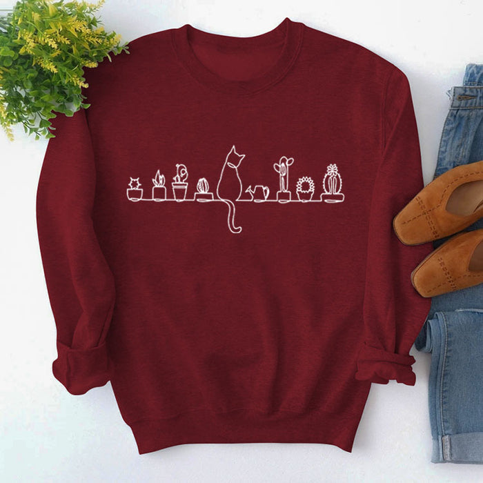 Wine red sweater (white font) / S