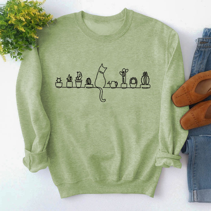 Olive green sweater (black font) / S