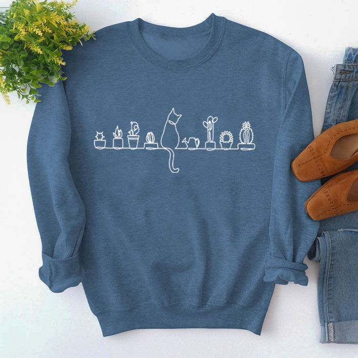 Blue sweater (white font) / S