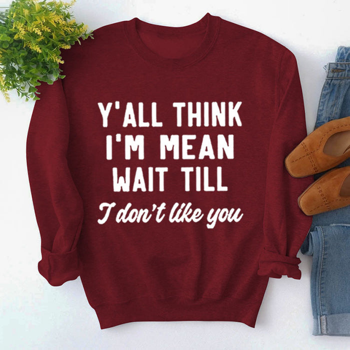 Red wine sweater (white font) / S