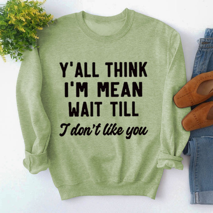 Olive sweater (black font) / S