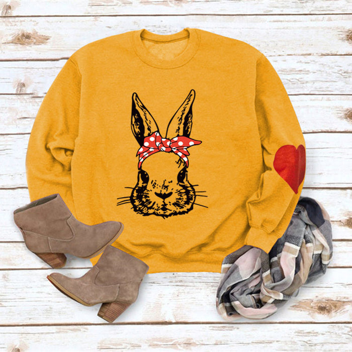 Round Neck Tops Printed Loose Sweatshirt for Women