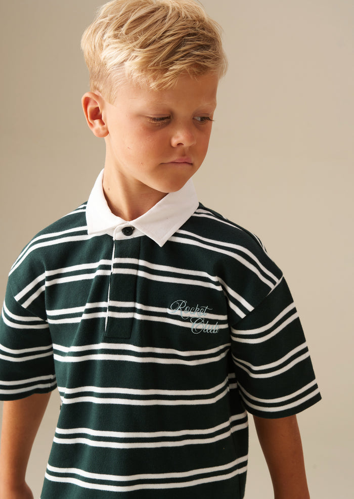 Rudy Textured Striped Boxy Rugby