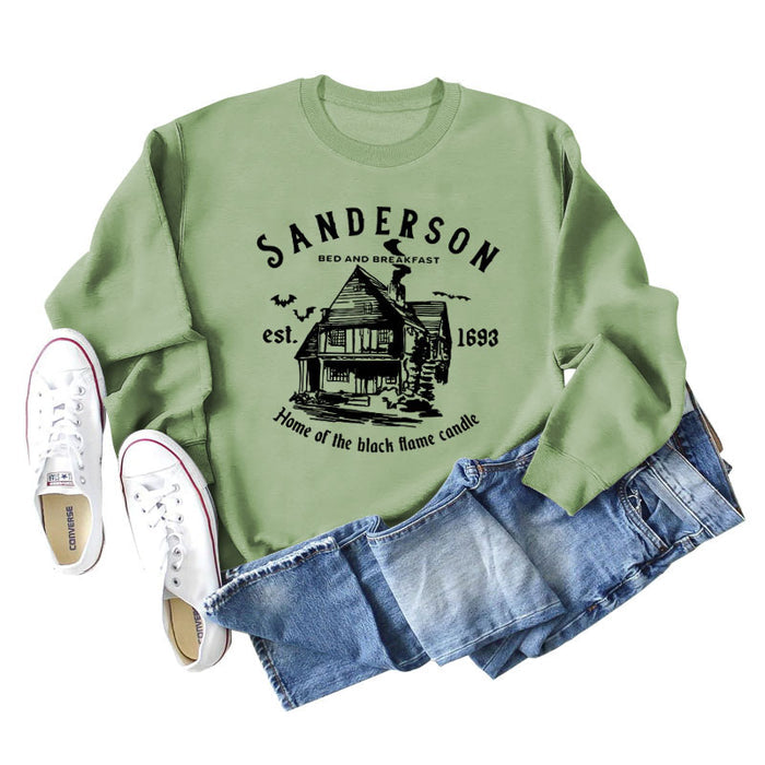 Olive green sweater (black word color picture) / S