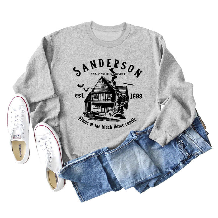 SANDERSON BED Letters Round Neck Bottoming Long-sleeved Women's Sweatshirt