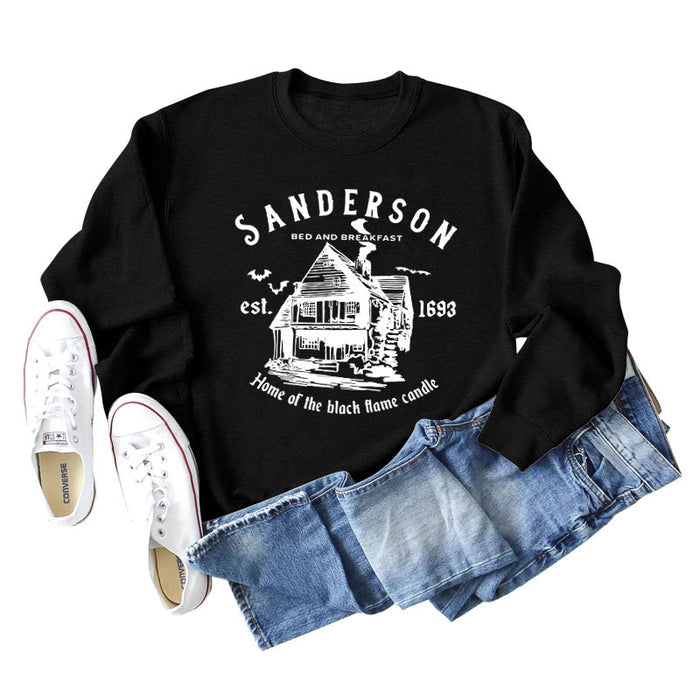 SANDERSON BED Letters Round Neck Bottoming Long-sleeved Women's Sweatshirt