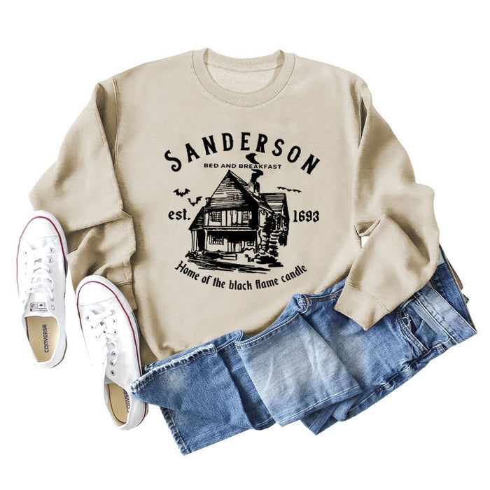 SANDERSON BED Letters Round Neck Bottoming Long-sleeved Women's Sweatshirt