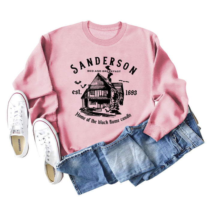 SANDERSON BED Letters Round Neck Bottoming Long-sleeved Women's Sweatshirt