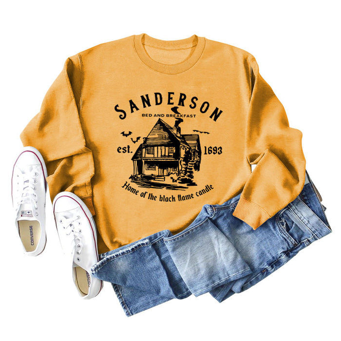 SANDERSON BED Letters Round Neck Bottoming Long-sleeved Women's Sweatshirt
