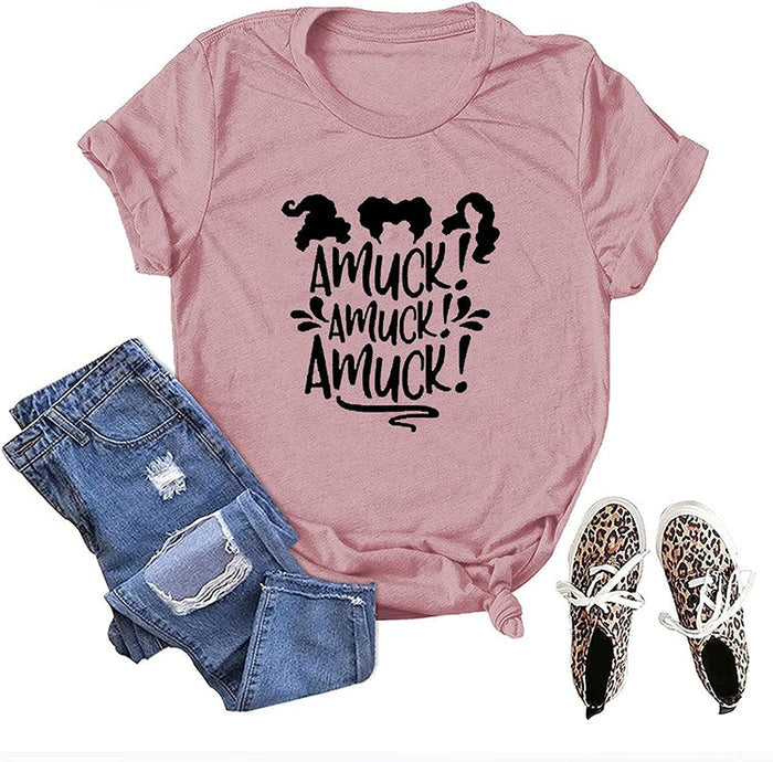 Sanderson Halloween Shirt for Women Amuck Amuck Amuck Graphic T-Shirt