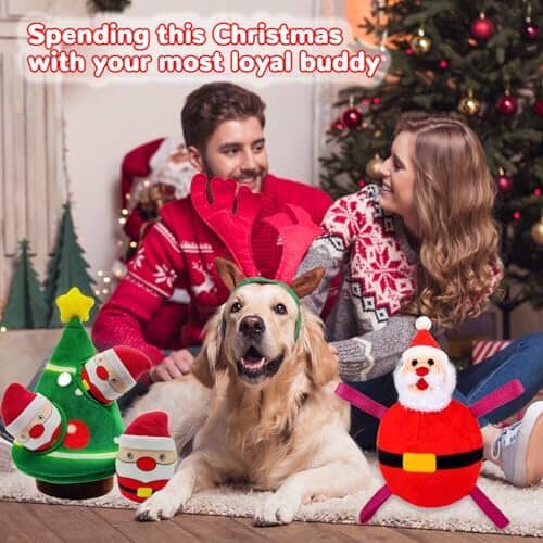 Santa Claus Snowman Dog Toys Hide and Seek Puzzle Dog Toys Pet Clever