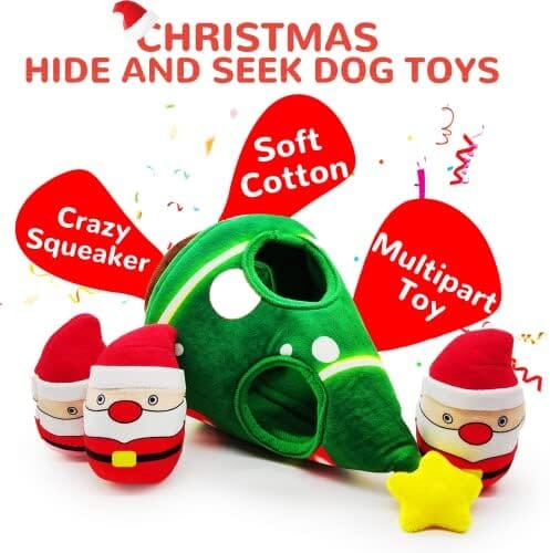 Santa Claus Snowman Dog Toys Hide and Seek Puzzle Dog Toys Pet Clever