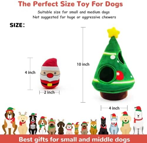 Santa Claus Snowman Dog Toys Hide and Seek Puzzle Dog Toys Pet Clever
