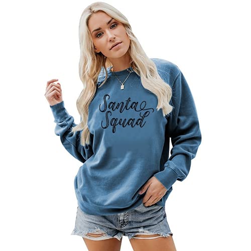 Santa Squad Sweatshirt for Women Funny Shirt