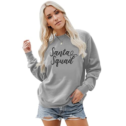 Santa Squad Sweatshirt for Women Funny Shirt