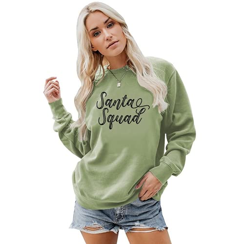 Santa Squad Sweatshirt for Women Funny Shirt