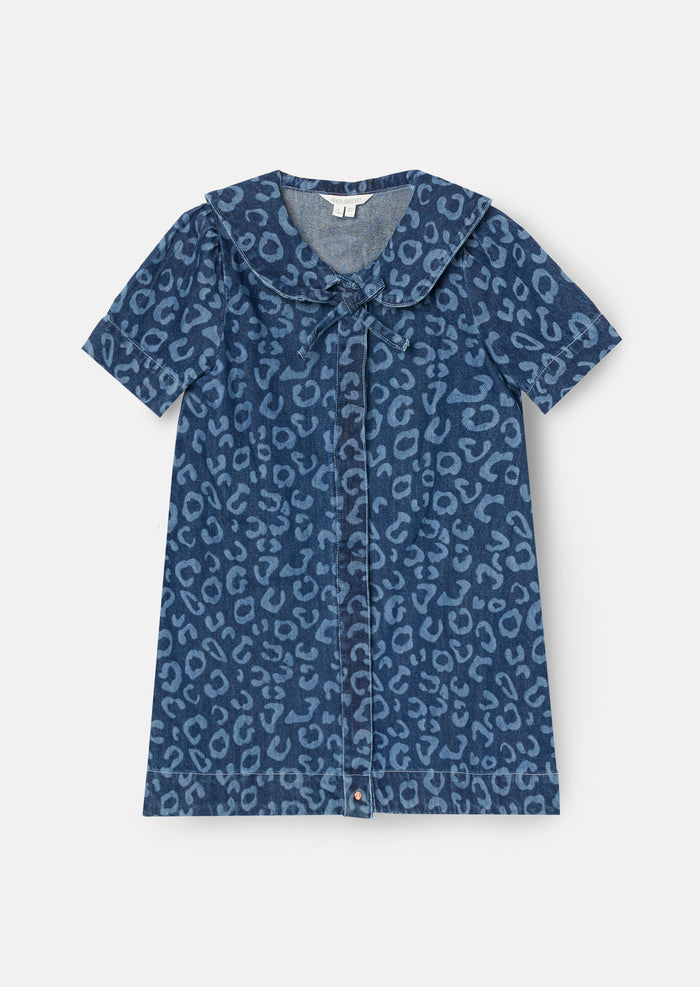 Saoirse Leopard Denim Collared Dress