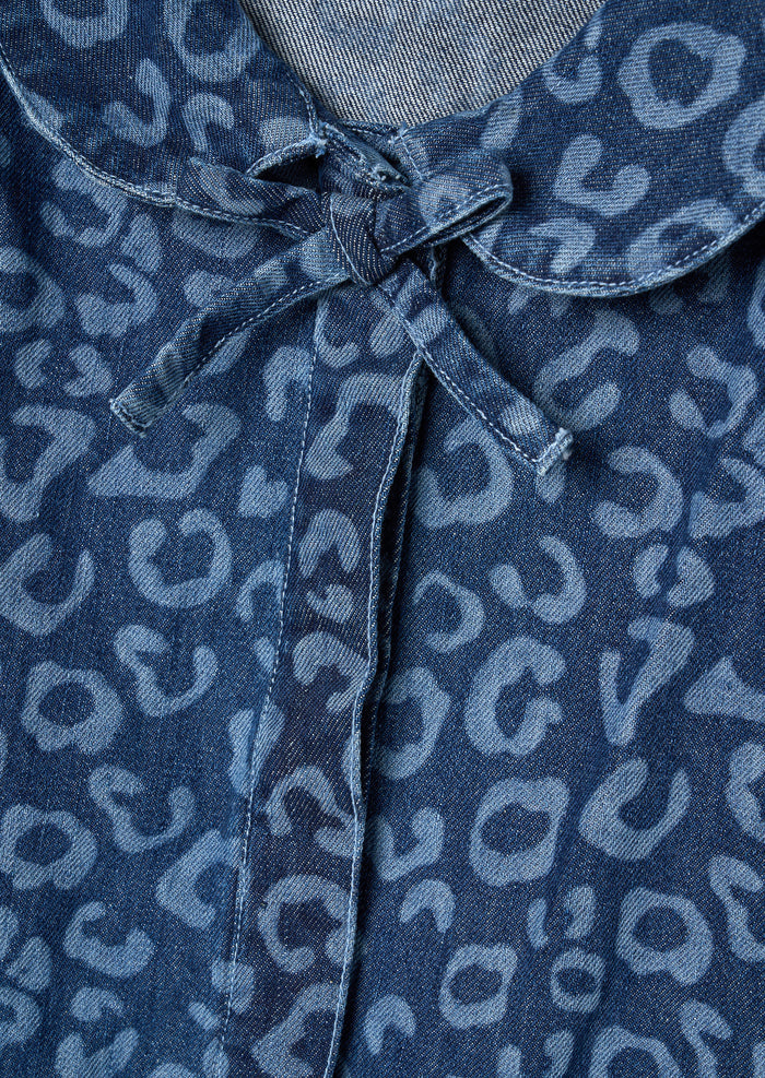 Saoirse Leopard Denim Collared Dress