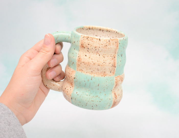 Seafoam Checkerboard Mug x Free People Exclusive