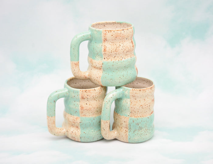Seafoam Checkerboard Mug x Free People Exclusive