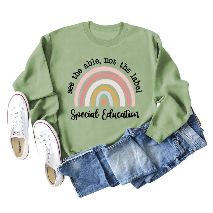 Olive green sweater (black word color picture) / S