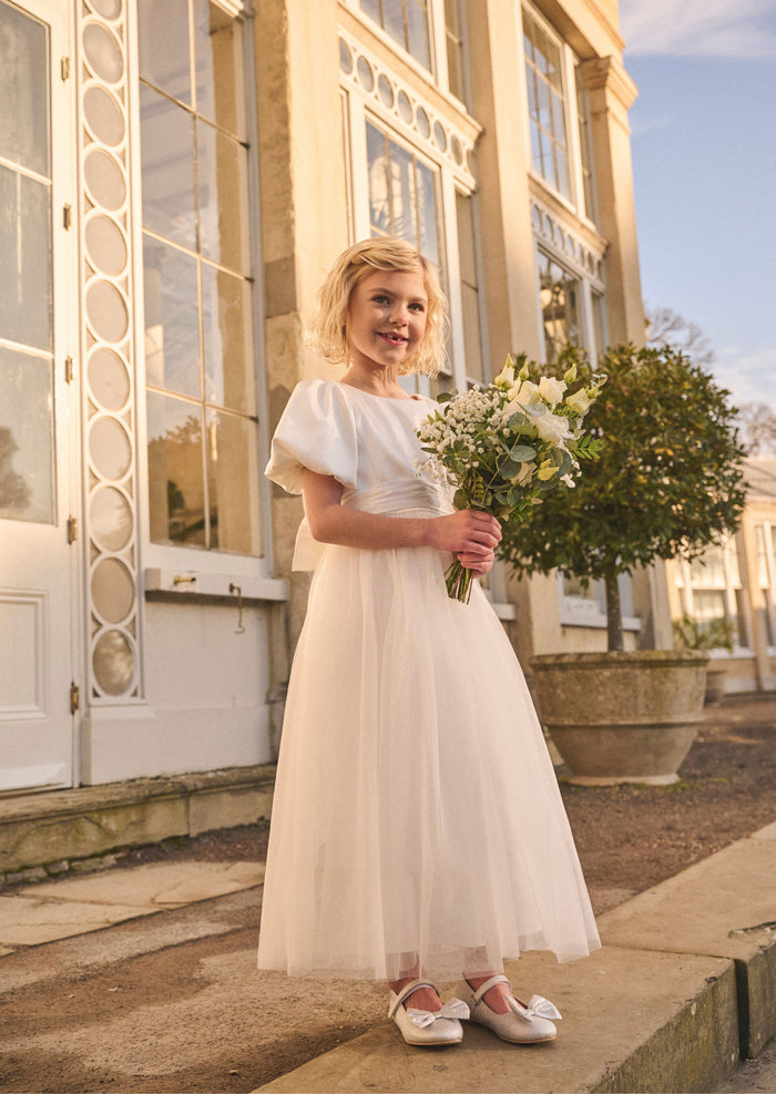 Selene Tulle Dress with Ivory Sash