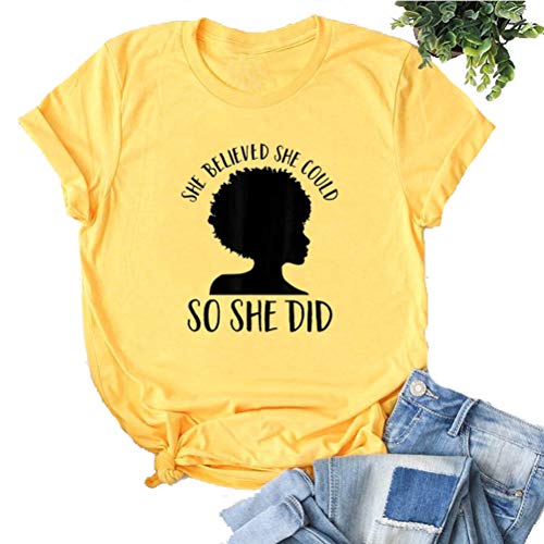 She Believed She Could So She Did T-Shirt Afro Women T-Shirt