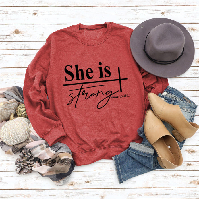 Red sweater (black font) / S