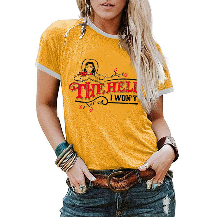 Shit, I Won't Be Fashionable Round Neck Loose Short-sleeved T-shirt Woman